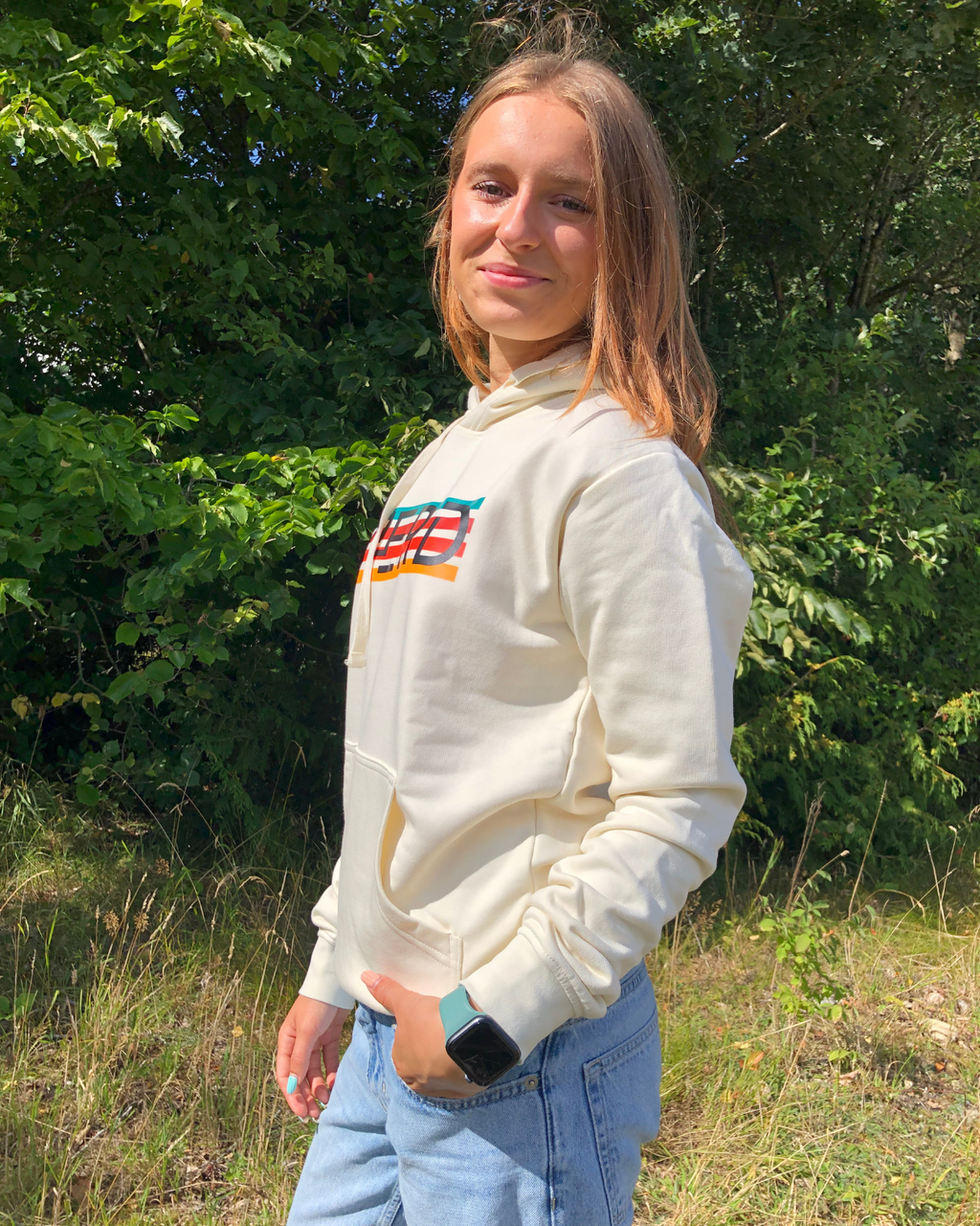 Hoodie Retro - Lys sand